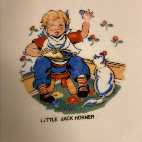 Janet Louise VTG Ceramic Bowl Tom Tom The Pipers Son & Little Jack Horner Plate - Picture 2 of 9